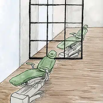 Empty Green Dental Chair