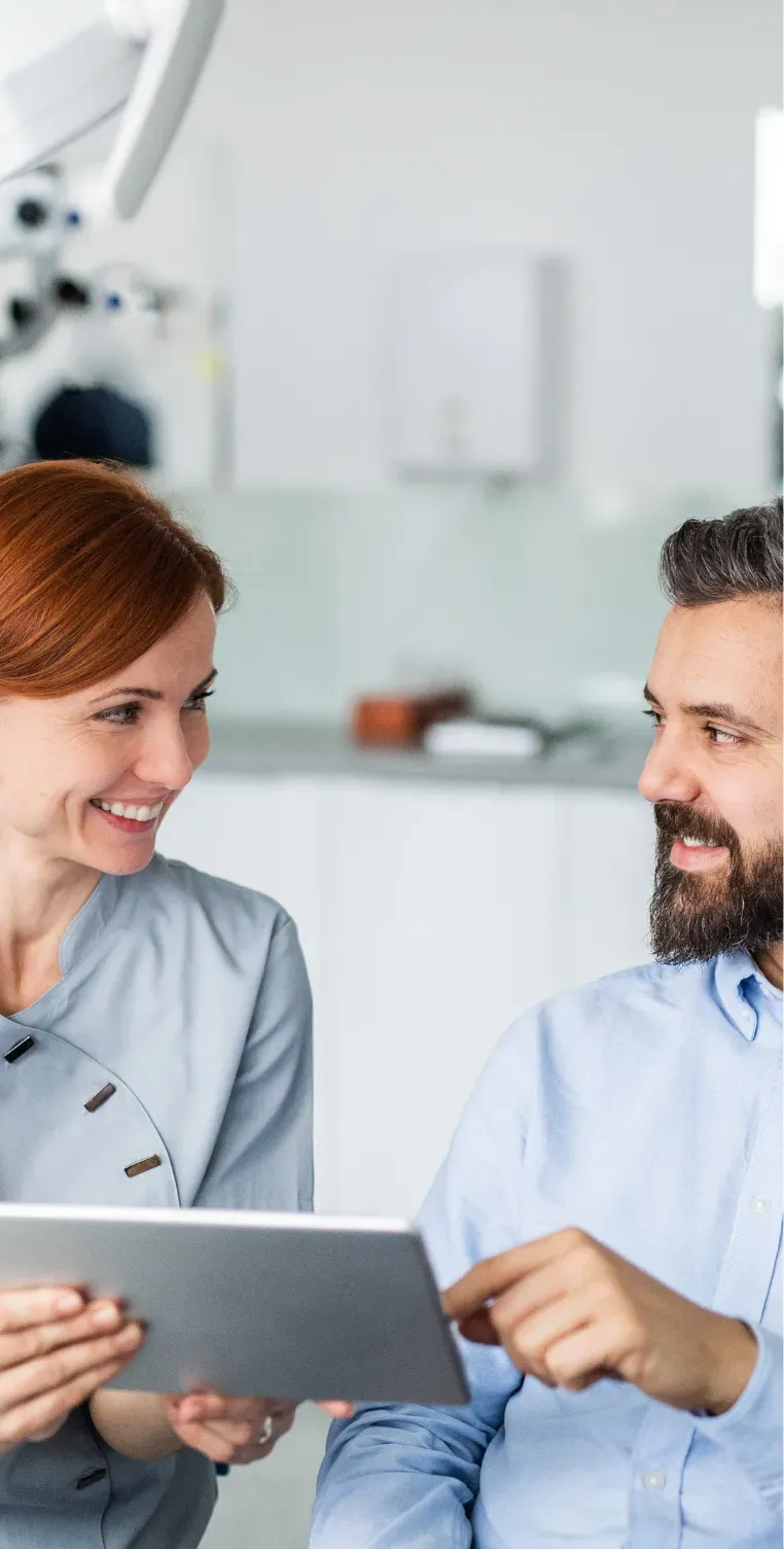 Professional reviewing information on software for DentalEMR