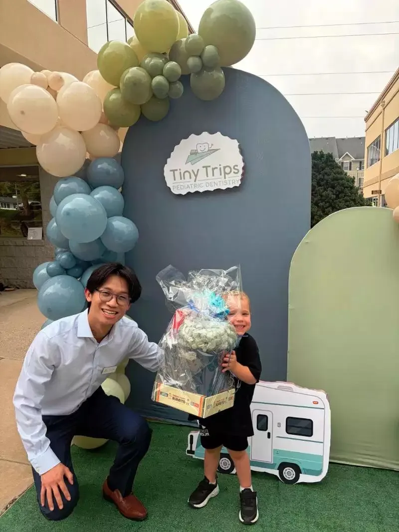 A young patient at the Tiny Trips grand opening