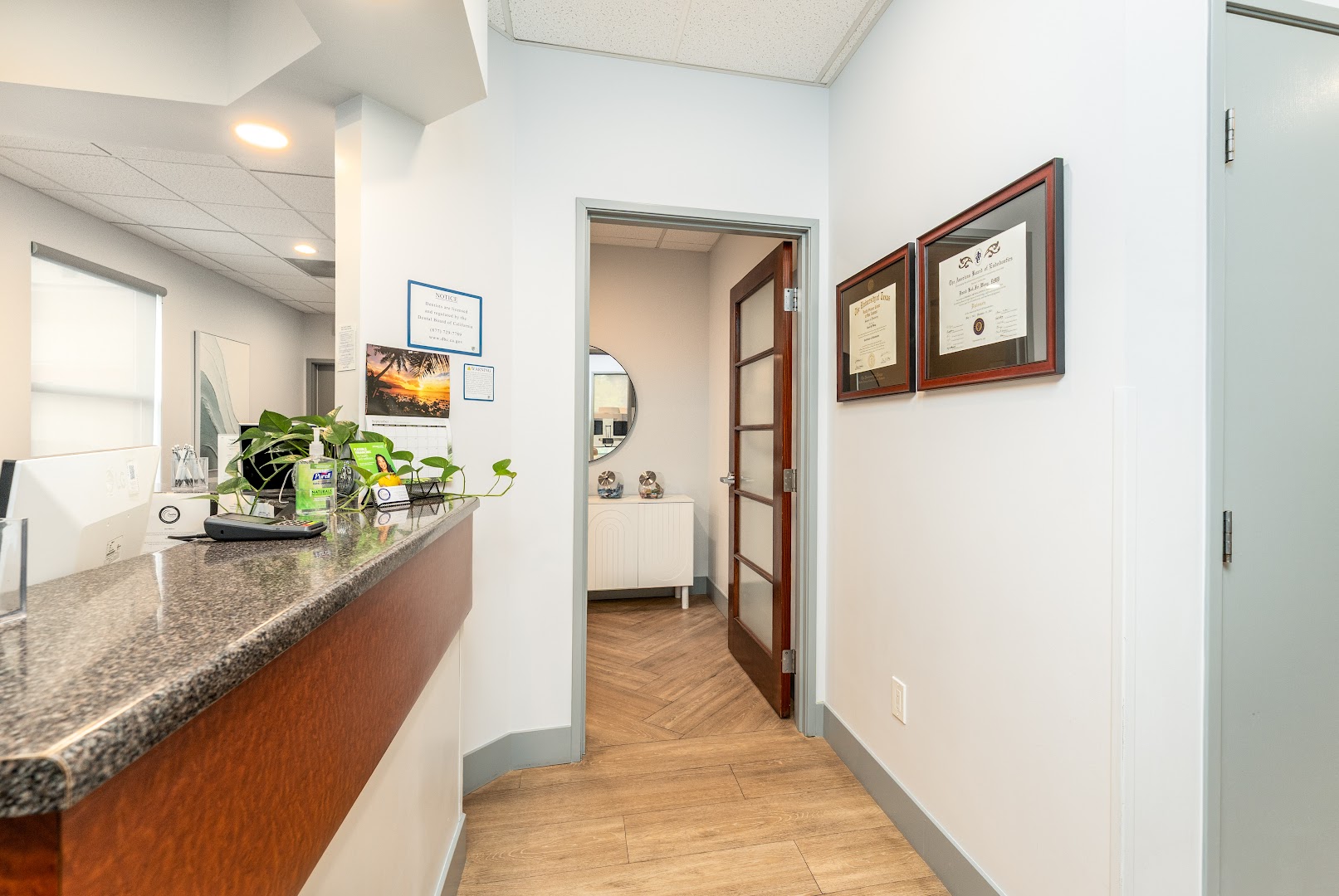 Coastal Endodontic Studio front desk and reception area