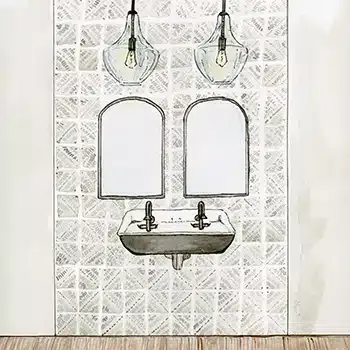Concept sketch of the Artful Orthodontics restroom