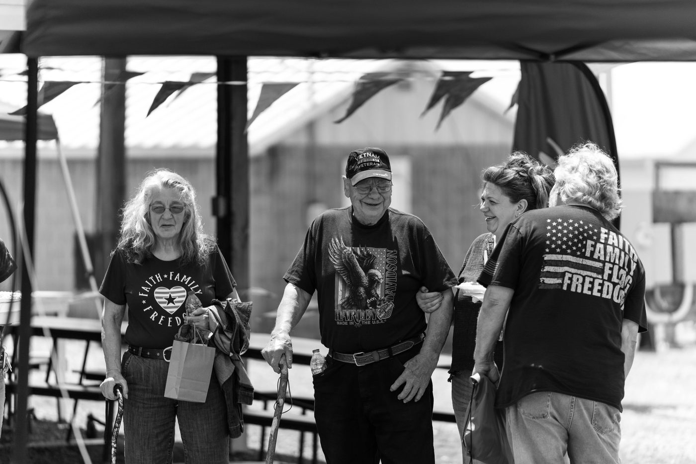Veterans talking at an outdoor Rural Salute gathering